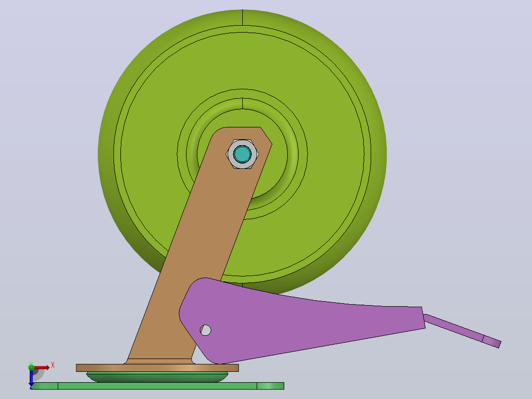 欧式超重载脚轮-万向金属双刹型@JRDG俯视图