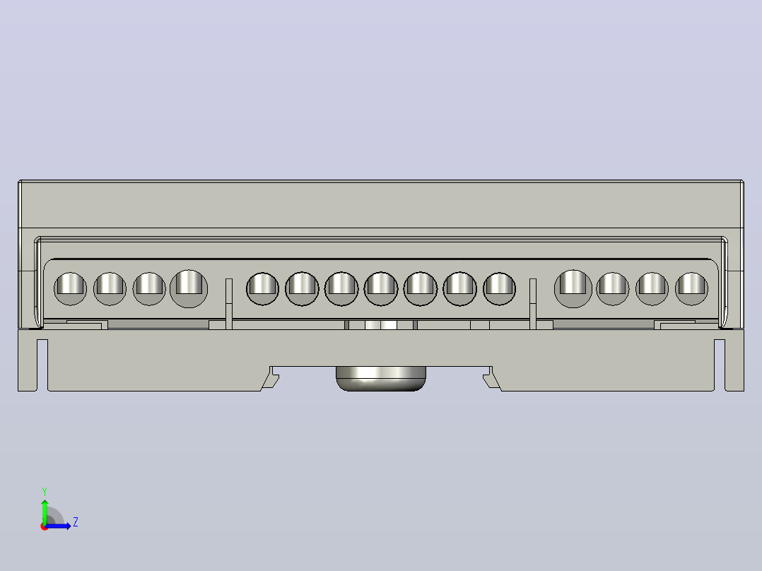 连接端子块 T1615 1p 15x5.3mm。颜色绿色左视图