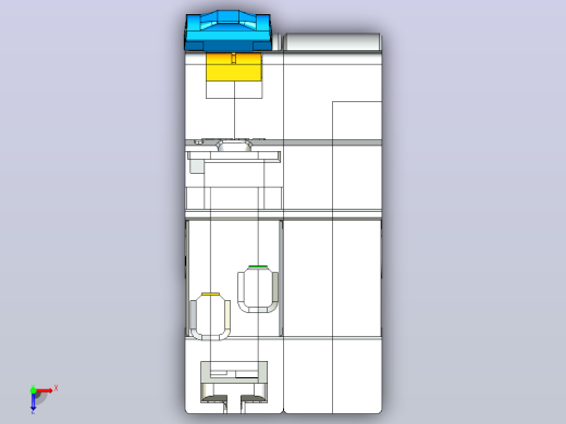 NB2LE-40ZT 1P&amp;N剩余电流动作断路器三维模型202404俯视缩略图