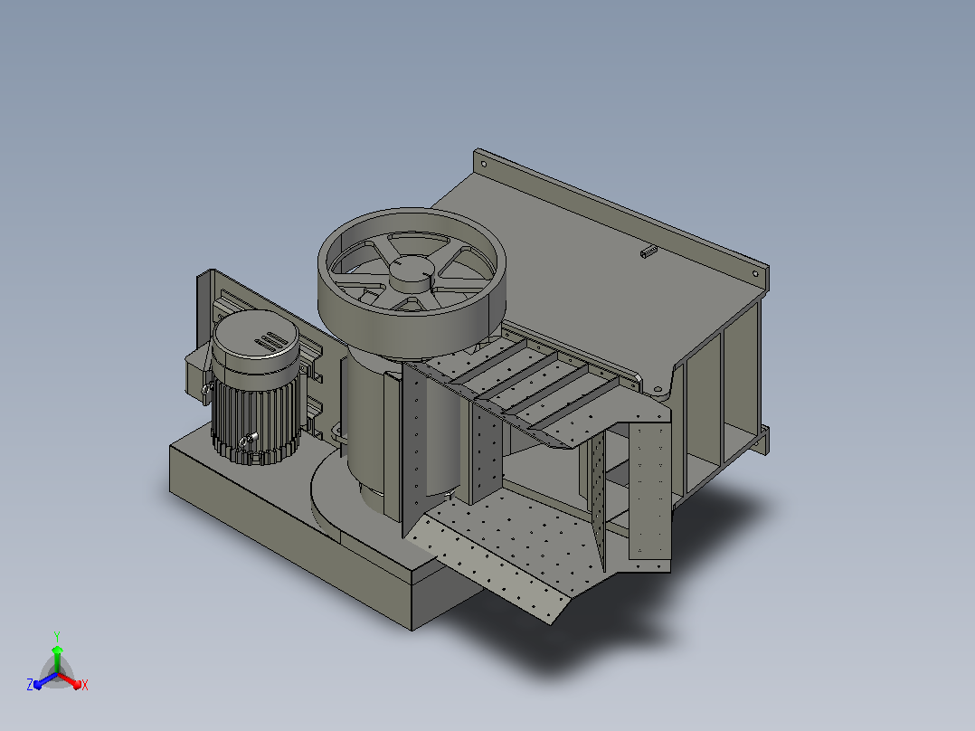 岩石颚式破碎机jaw-crusher-2831-模型格式为 igs sat主视图