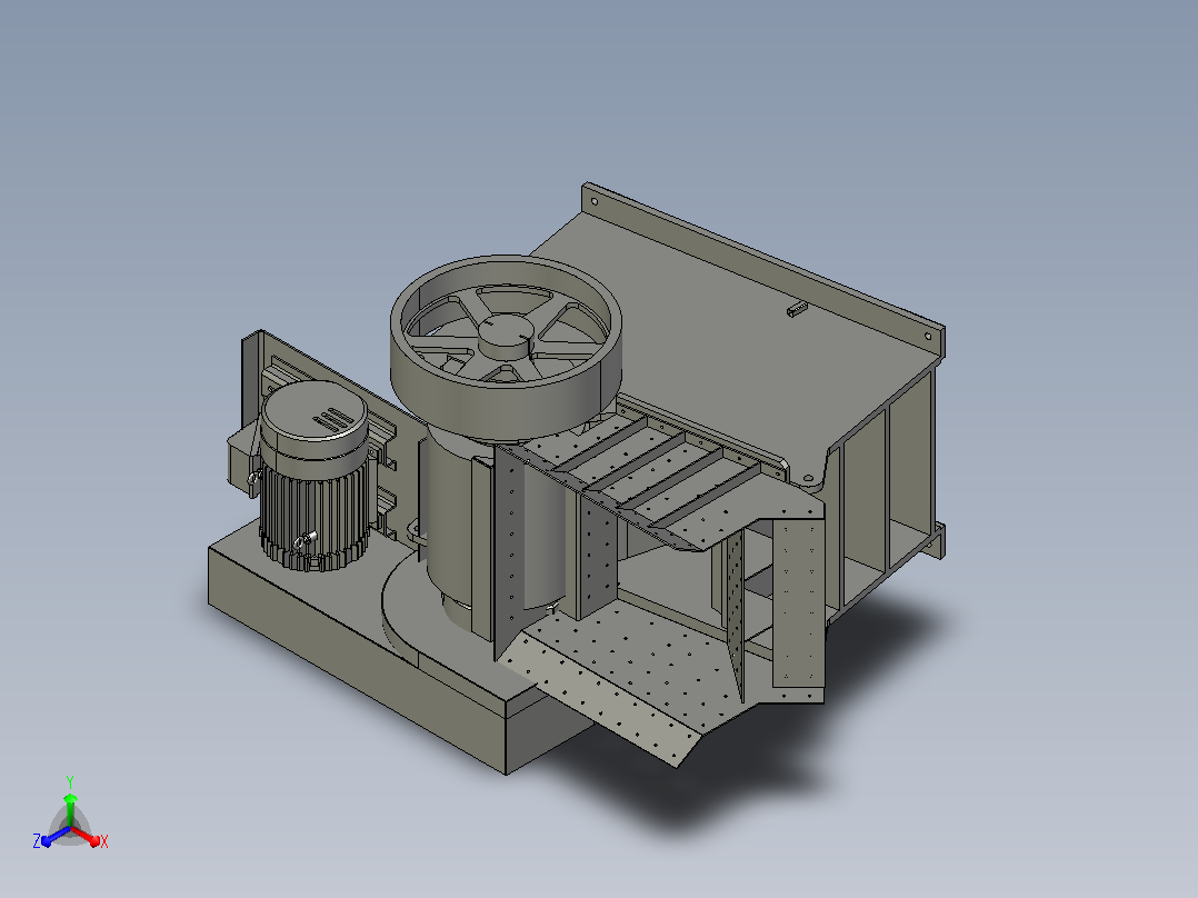 岩石颚式破碎机jaw-crusher-2831-模型格式为 igs sat正等轴测图