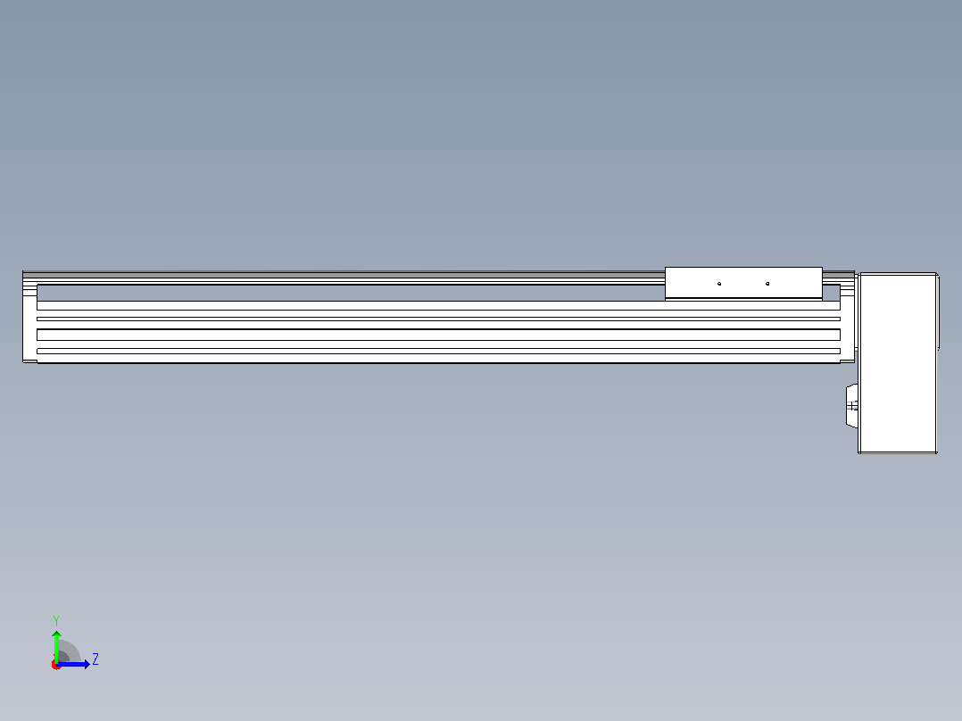皮带直线轴半封闭可选导轨TPA-HNB-140D-120-L450-LP-Y-P40-N3左视图