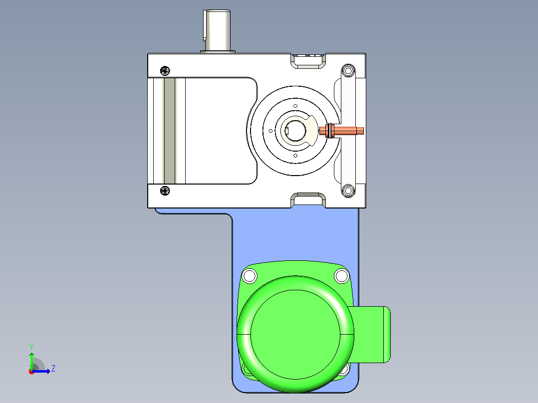 ER-RU110DS英锐凸轮分割器配电机全套3D图档左视图