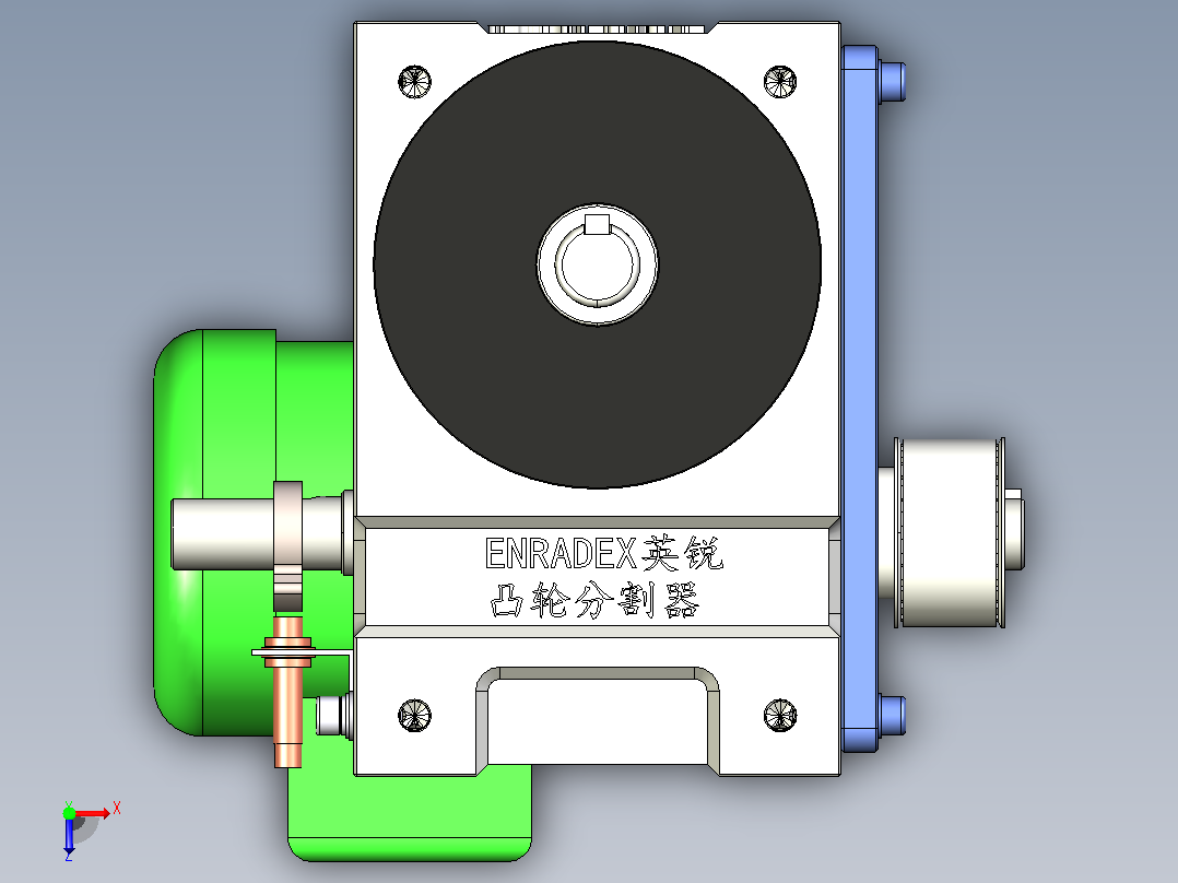ER-RU110DS英锐凸轮分割器配电机全套3D图档俯视图