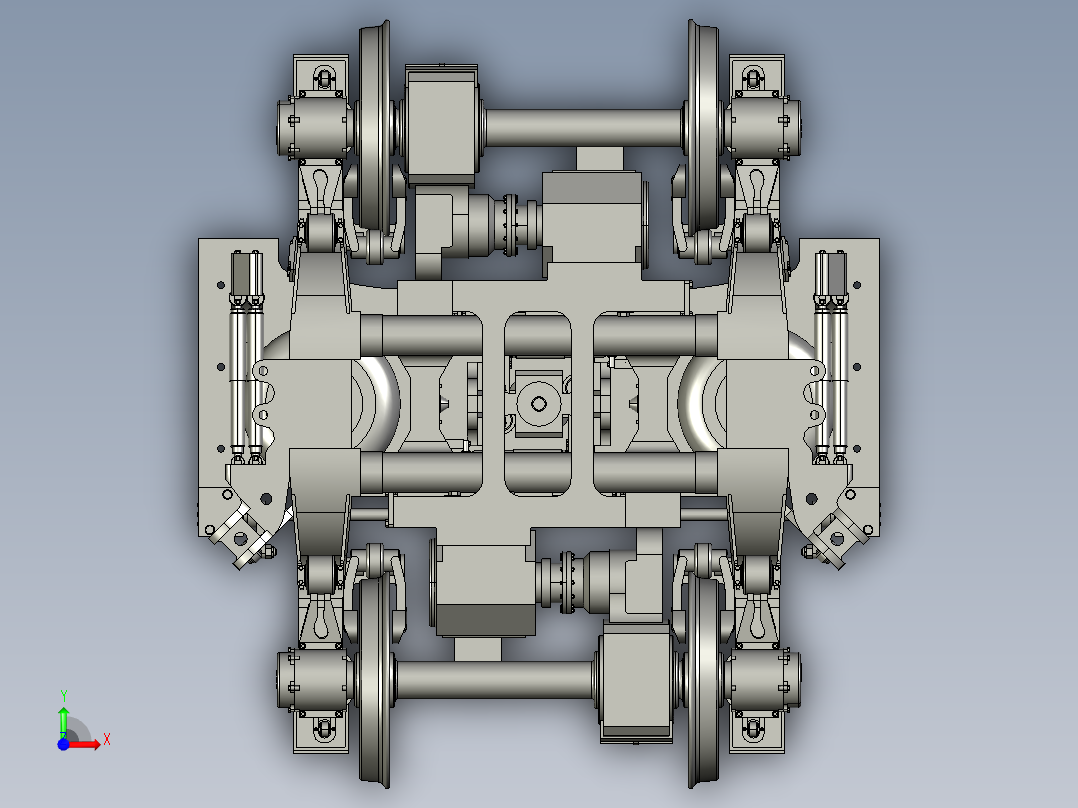 高速动车组动力转向架）3D模型前视图
