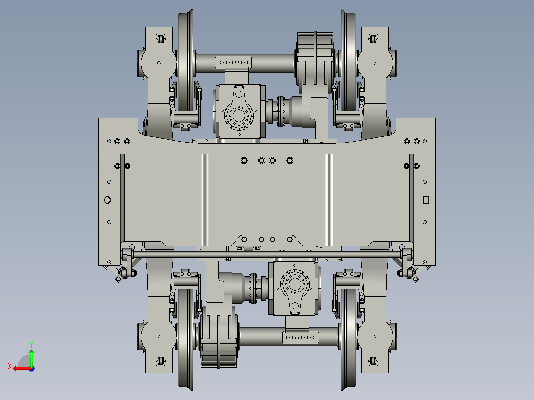 高速动车组动力转向架）3D模型后视图