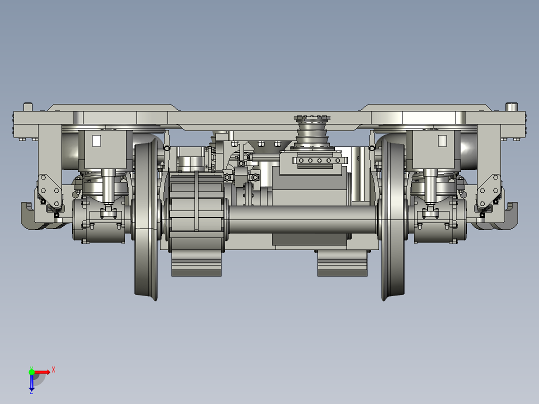 高速动车组动力转向架）3D模型俯视图