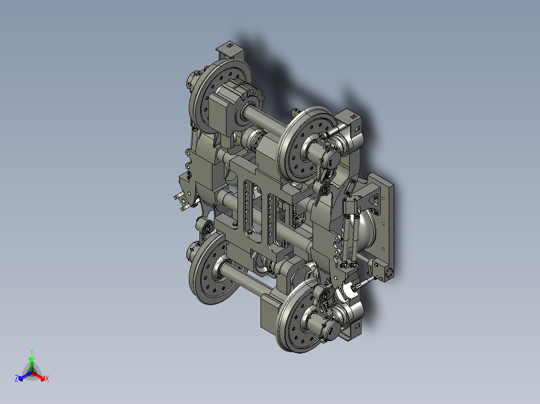 高速动车组动力转向架）3D模型正等轴测图