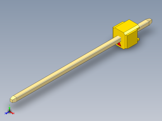 彩色公头100mil（2.54mm）系列-DS1021_yellow_1x01p_100mil_Type19_rev1.0正等轴测缩略图