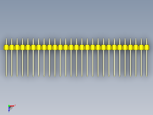 彩色公头100mil（2.54mm）系列-DS1021_yellow_2x27p_100mil_Type5_rev1.0俯视缩略图