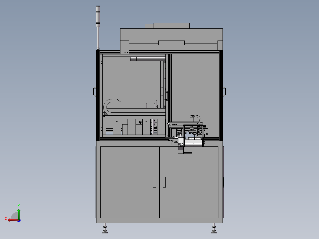 复杂的自动组装机后视图