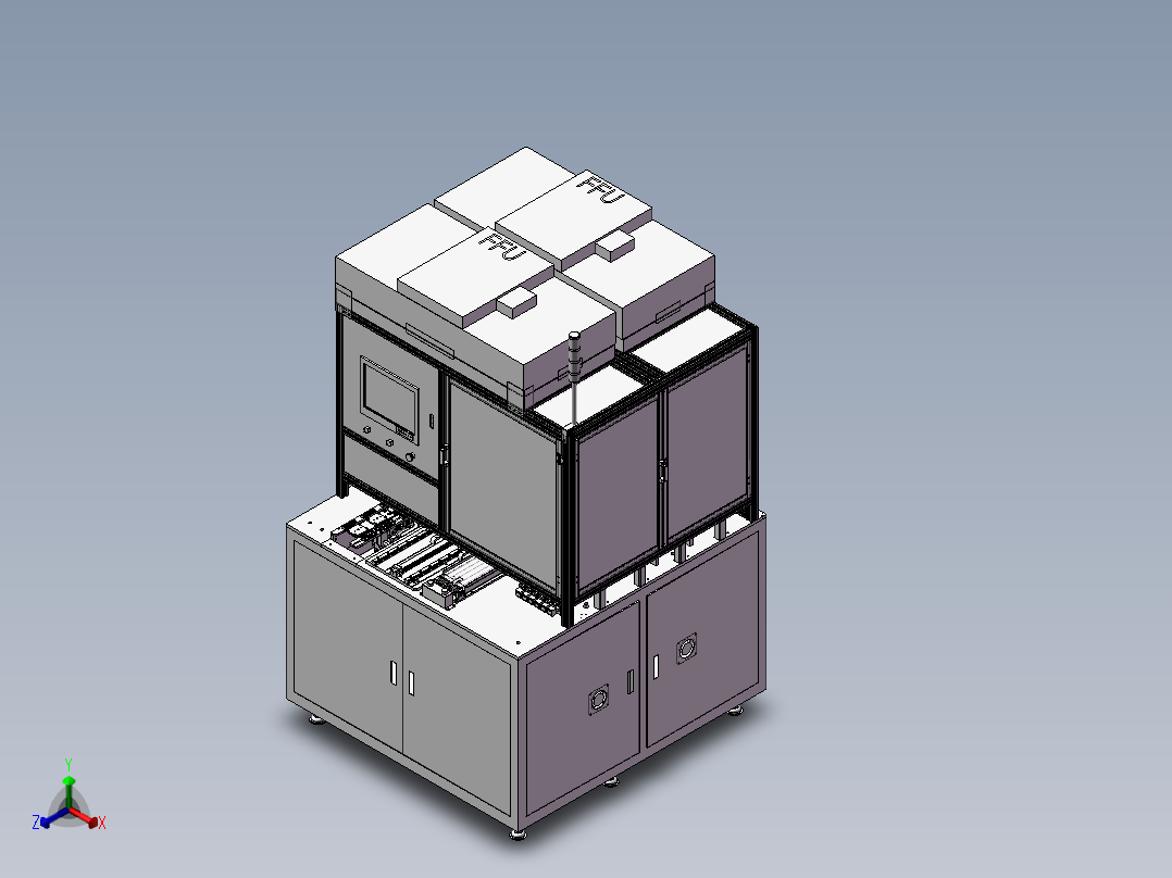 复杂的自动组装机正等轴测图
