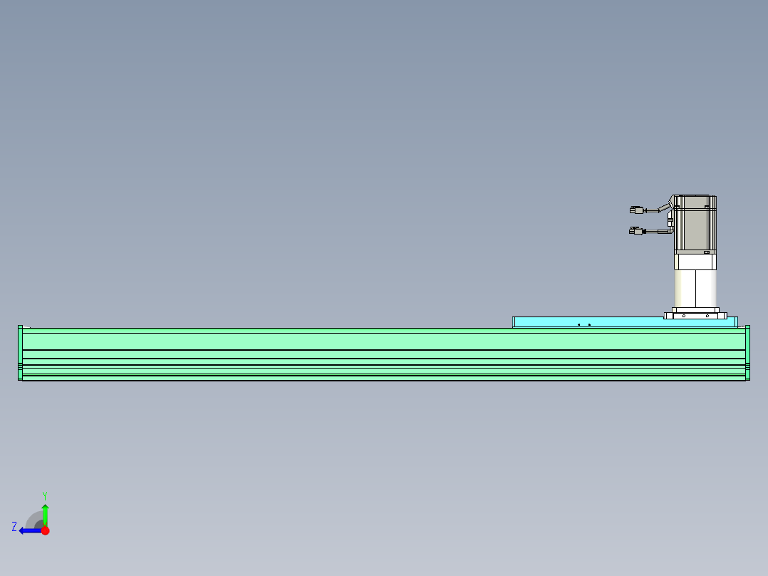东锦齿条传动DH270G-L167-S900-BU-减速机+750W右视图