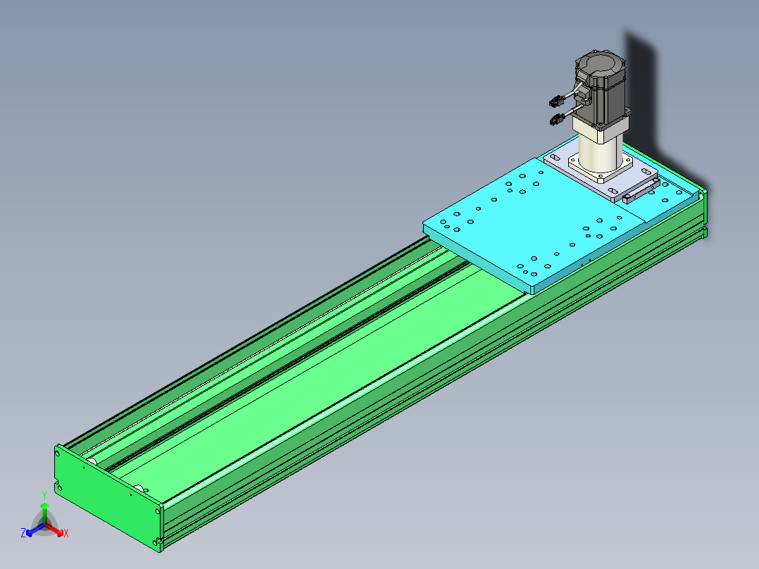 东锦齿条传动DH270G-L167-S900-BU-减速机+750W正等轴测图