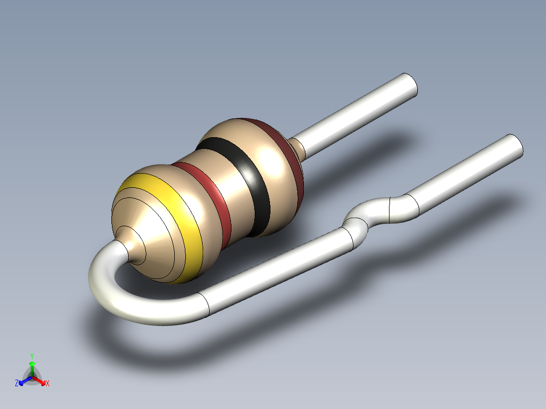 无源元件封装-RES-0.125W-V-CF主视图