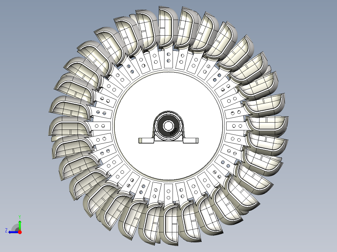 Pelton和Turgo 水轮机右视图