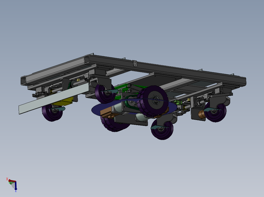 底盘结构详细的AGV小车CAD+100+34.3.28+003