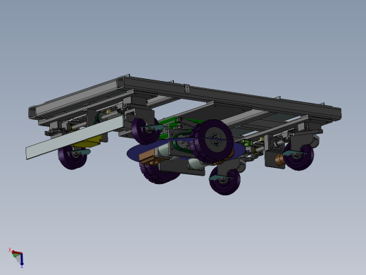 底盘结构详细的AGV小车CAD+100+34.3.28+003