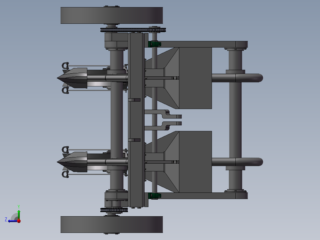 马铃薯播种机三维右视图