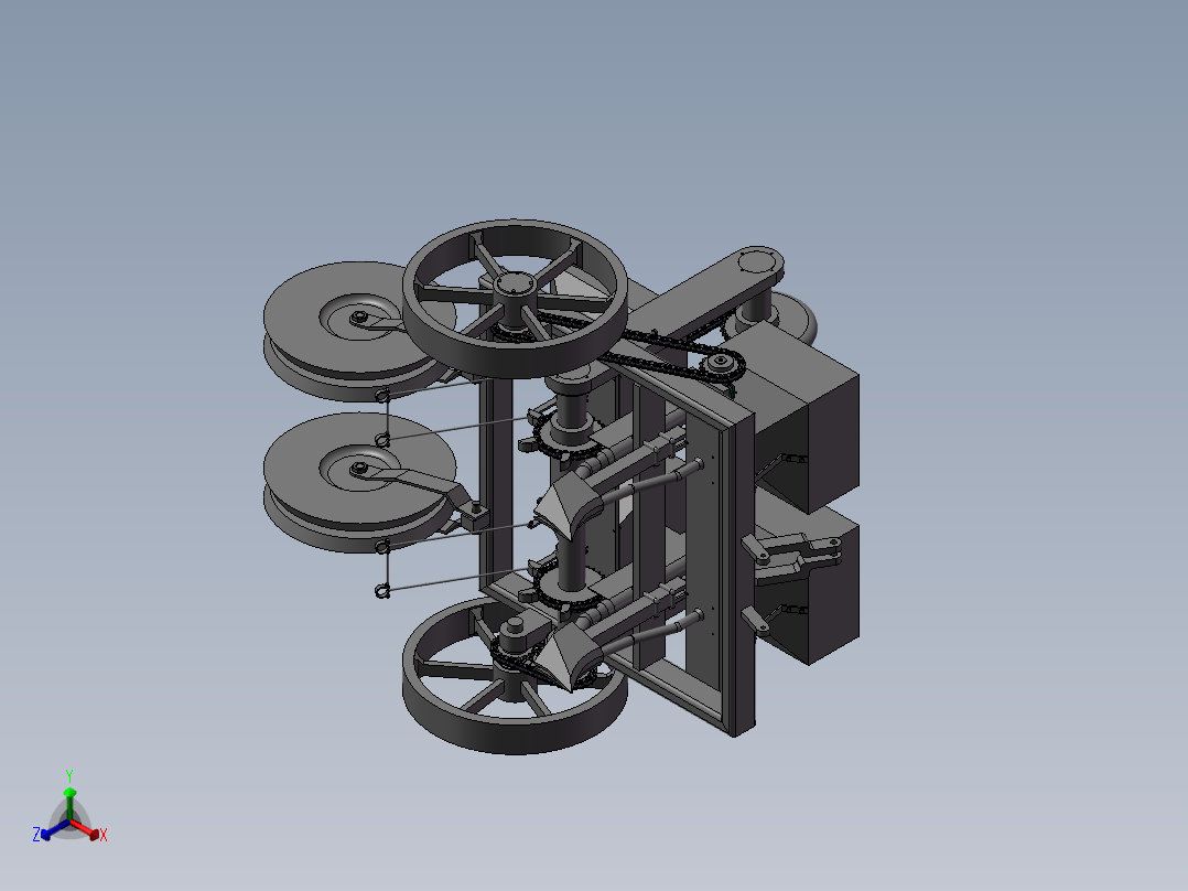 马铃薯播种机三维正等轴测图
