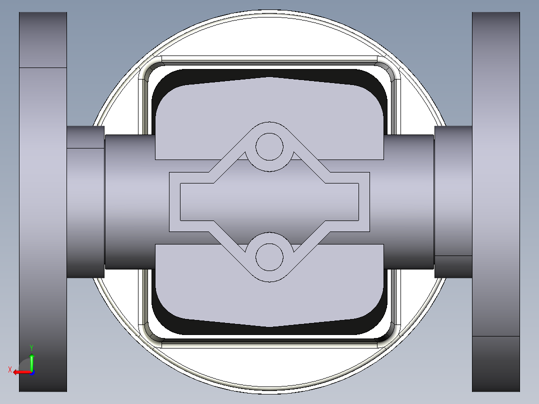 13DKMOAVCP NC 气动隔膜阀，常闭，固定法兰，钻孔ANSI B16.5条款150 FF。面对面根据EN 558-1 PVC-U后视图