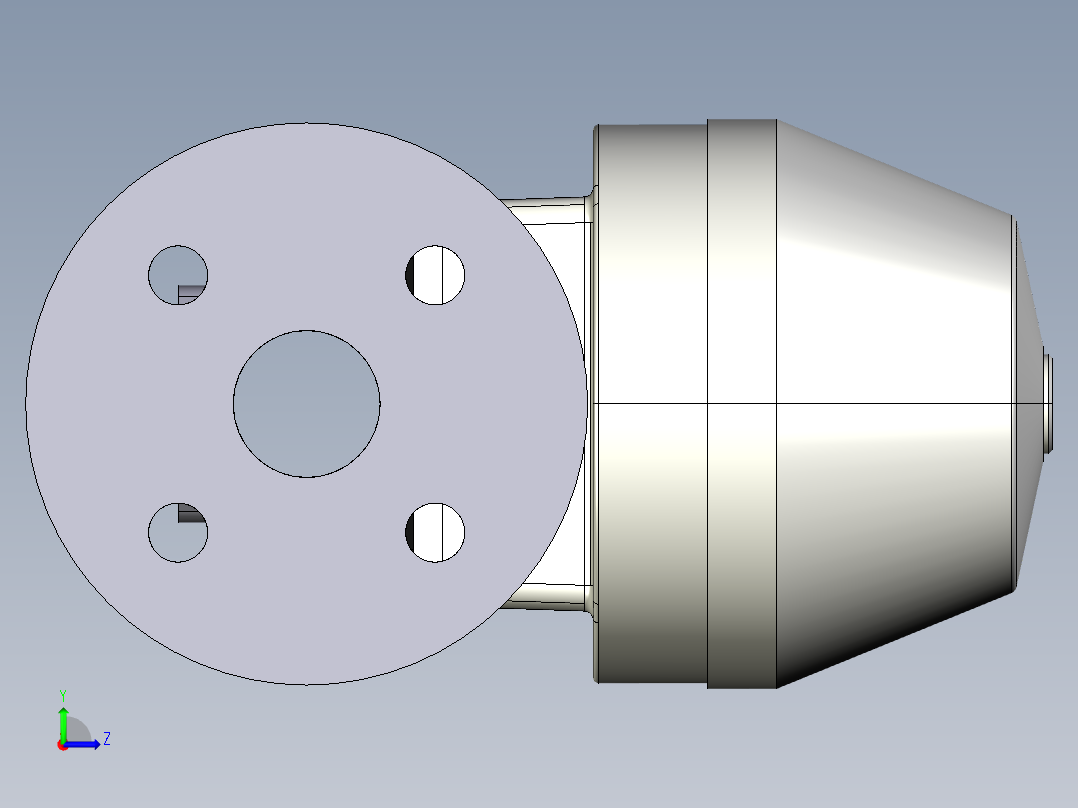 13DKMOAVCP NC 气动隔膜阀，常闭，固定法兰，钻孔ANSI B16.5条款150 FF。面对面根据EN 558-1 PVC-U左视图