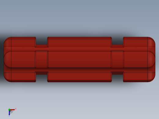 乐高机械组车桥-32062 Red Technic Axle 2 Notched俯视缩略图