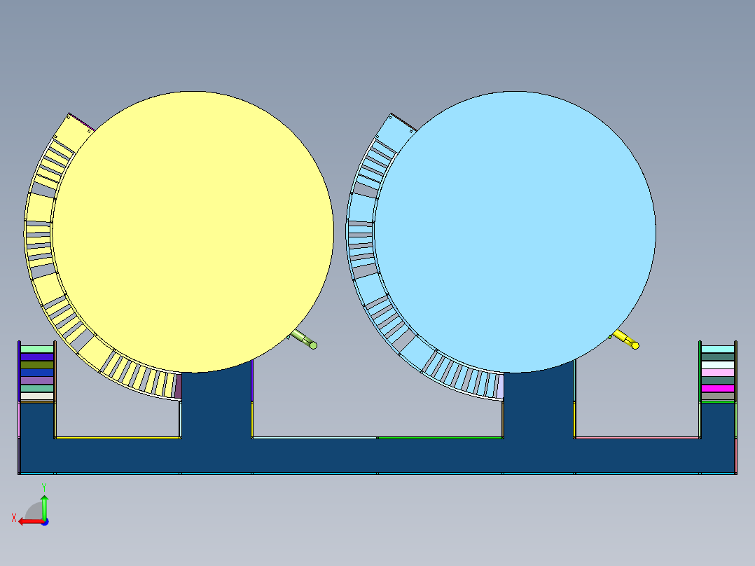 大型石化公司储油罐后视图