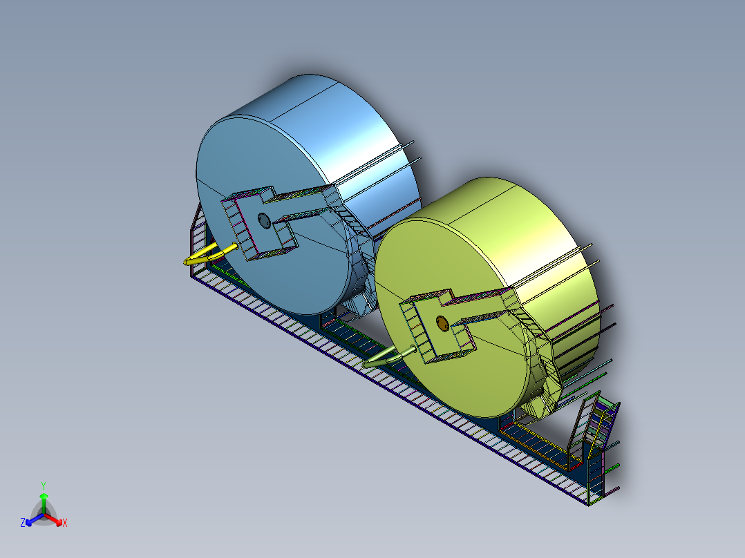 大型石化公司储油罐正等轴测图