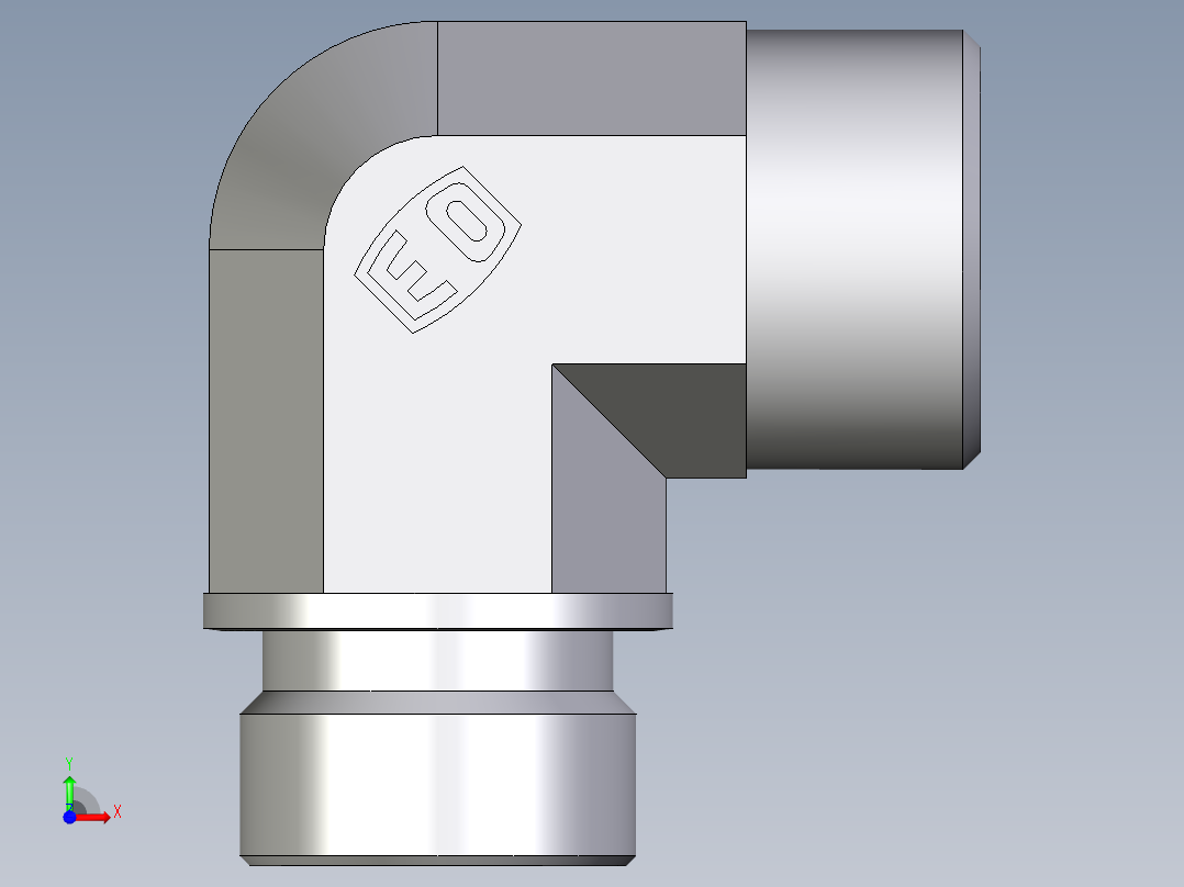 卡套式工业通用硬管接头EO_Male_stud_elbow_WE20SMCFX前视图
