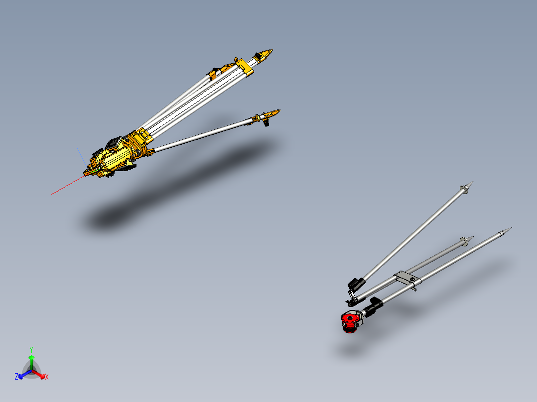 全站仪及其配件正等轴测图