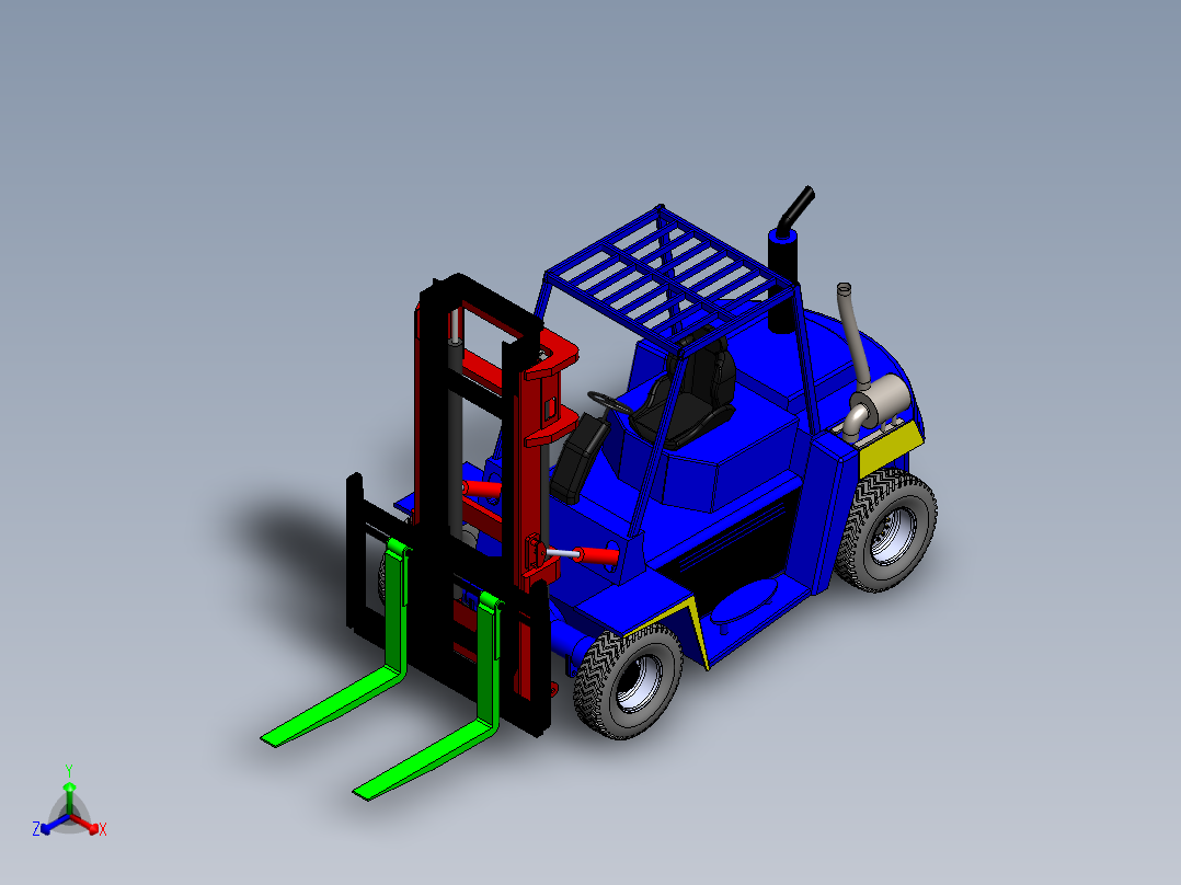 叉车、 叉车 SW(4)正等轴测图