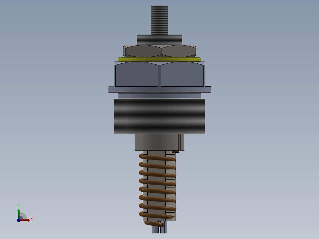电线电热塞前视图