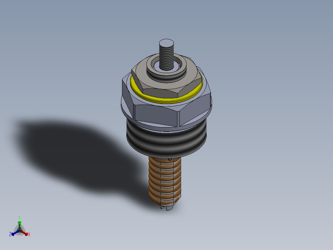 电线电热塞正等轴测图
