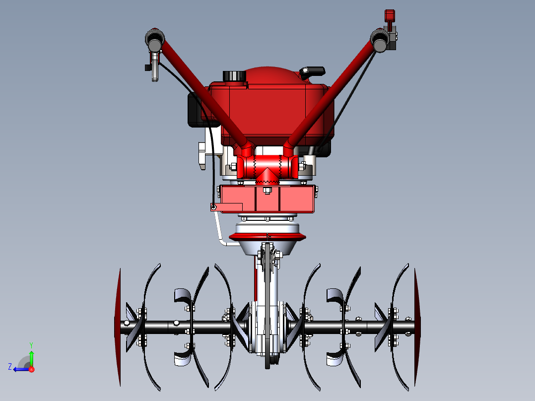 农业机械、播种机(48)右视图