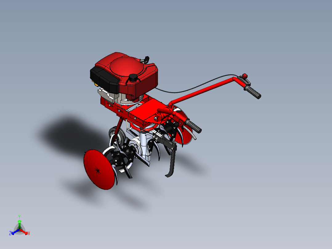 农业机械、播种机(48)正等轴测图