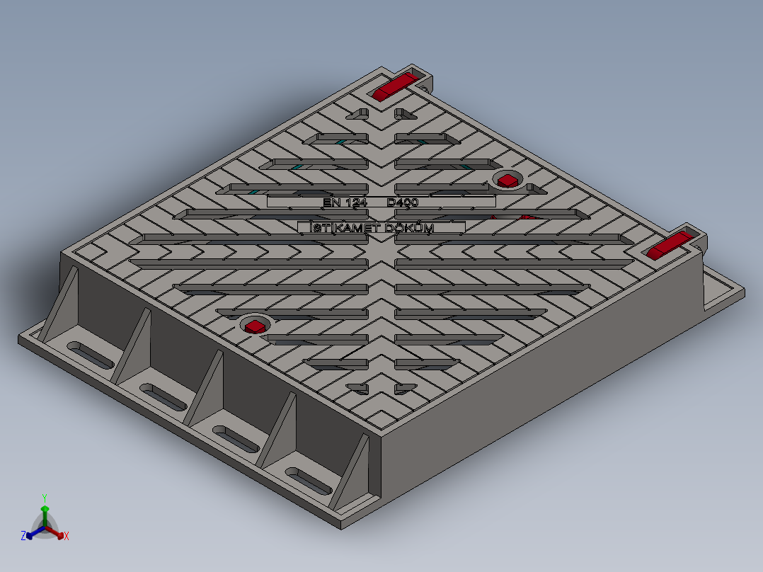 人孔manhole-cover-2 1 SW正等轴测图