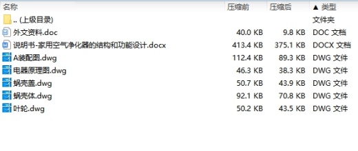 家用空气净化器的结构和功能设计含5张CAD图缩略图