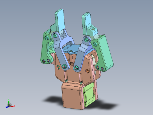 NEMA+17电机蜗轮传动双爪夹爪  STP格式