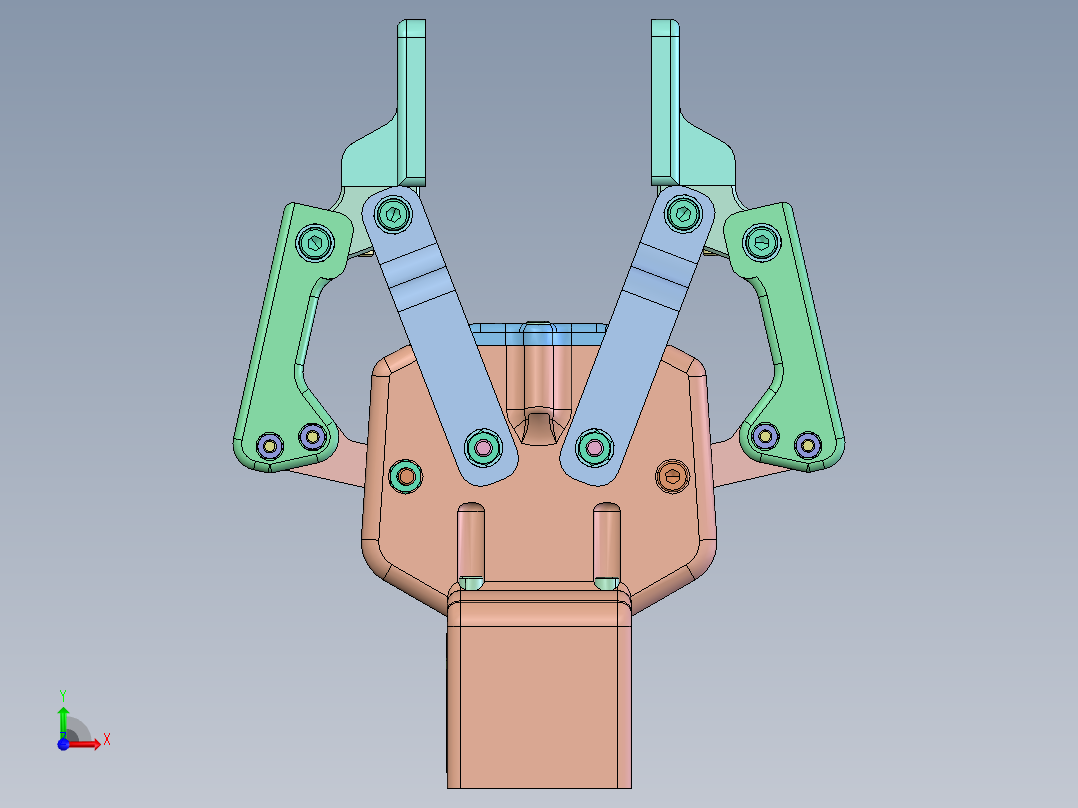 NEMA+17电机蜗轮传动双爪夹爪  STP格式前视图