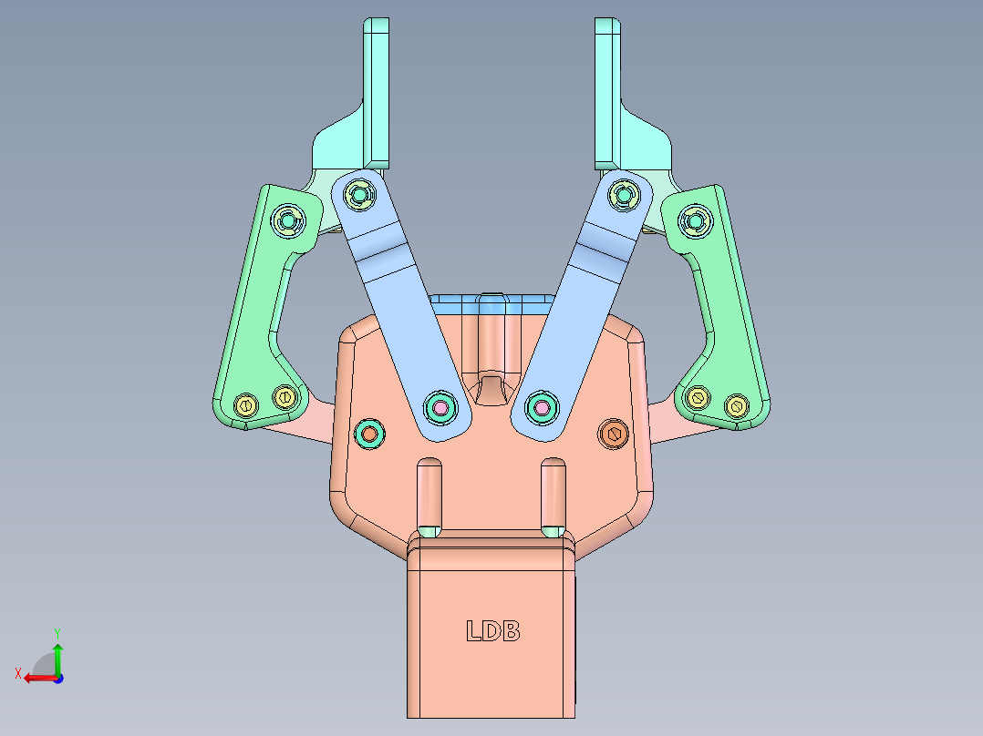NEMA+17电机蜗轮传动双爪夹爪  STP格式后视图