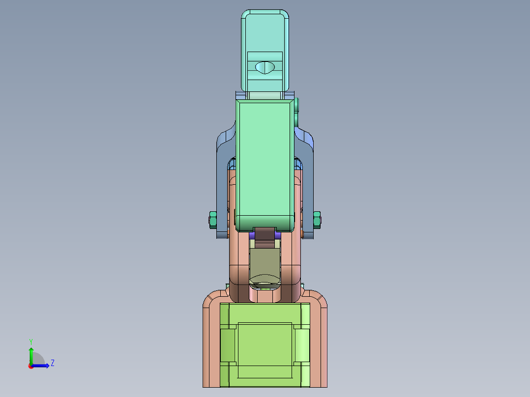 NEMA+17电机蜗轮传动双爪夹爪  STP格式左视图