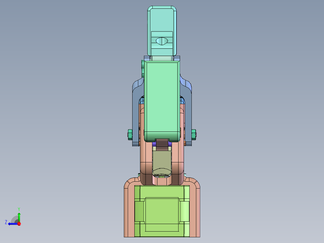 NEMA+17电机蜗轮传动双爪夹爪  STP格式右视图
