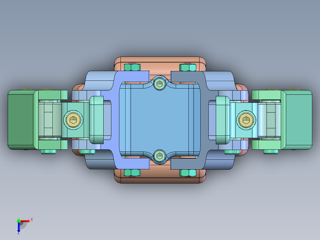 NEMA+17电机蜗轮传动双爪夹爪  STP格式俯视图