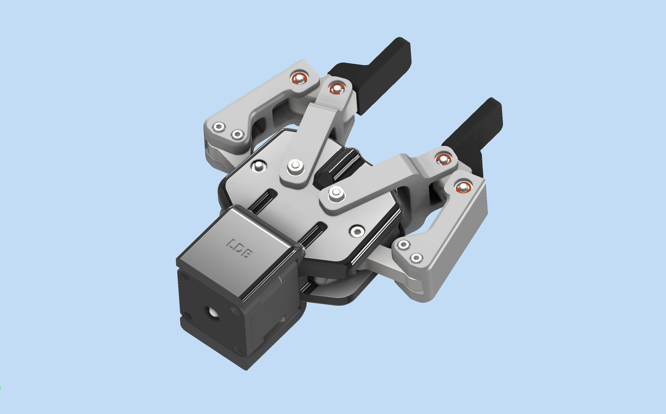 NEMA+17电机蜗轮传动双爪夹爪  STP格式