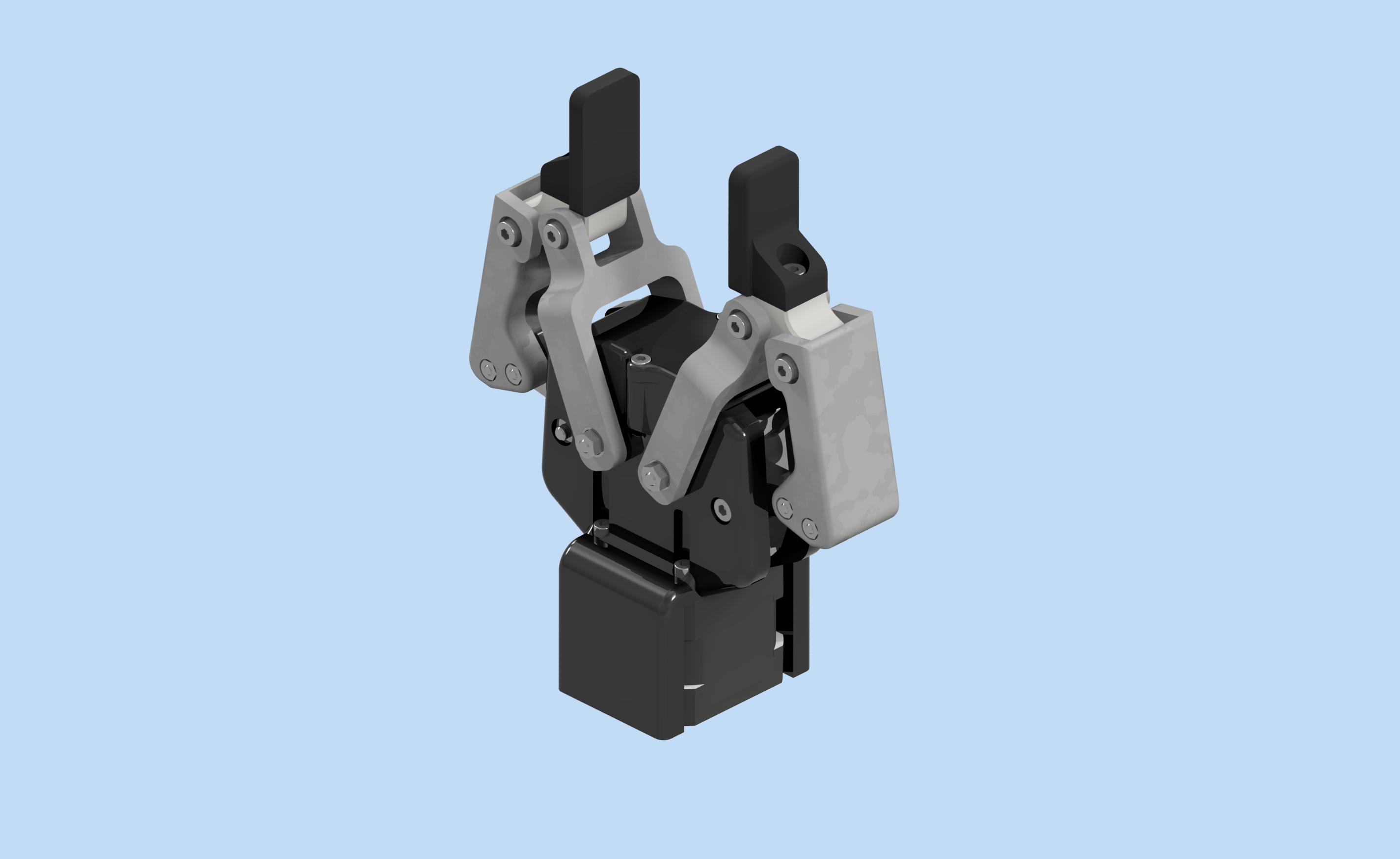 NEMA+17电机蜗轮传动双爪夹爪  STP格式