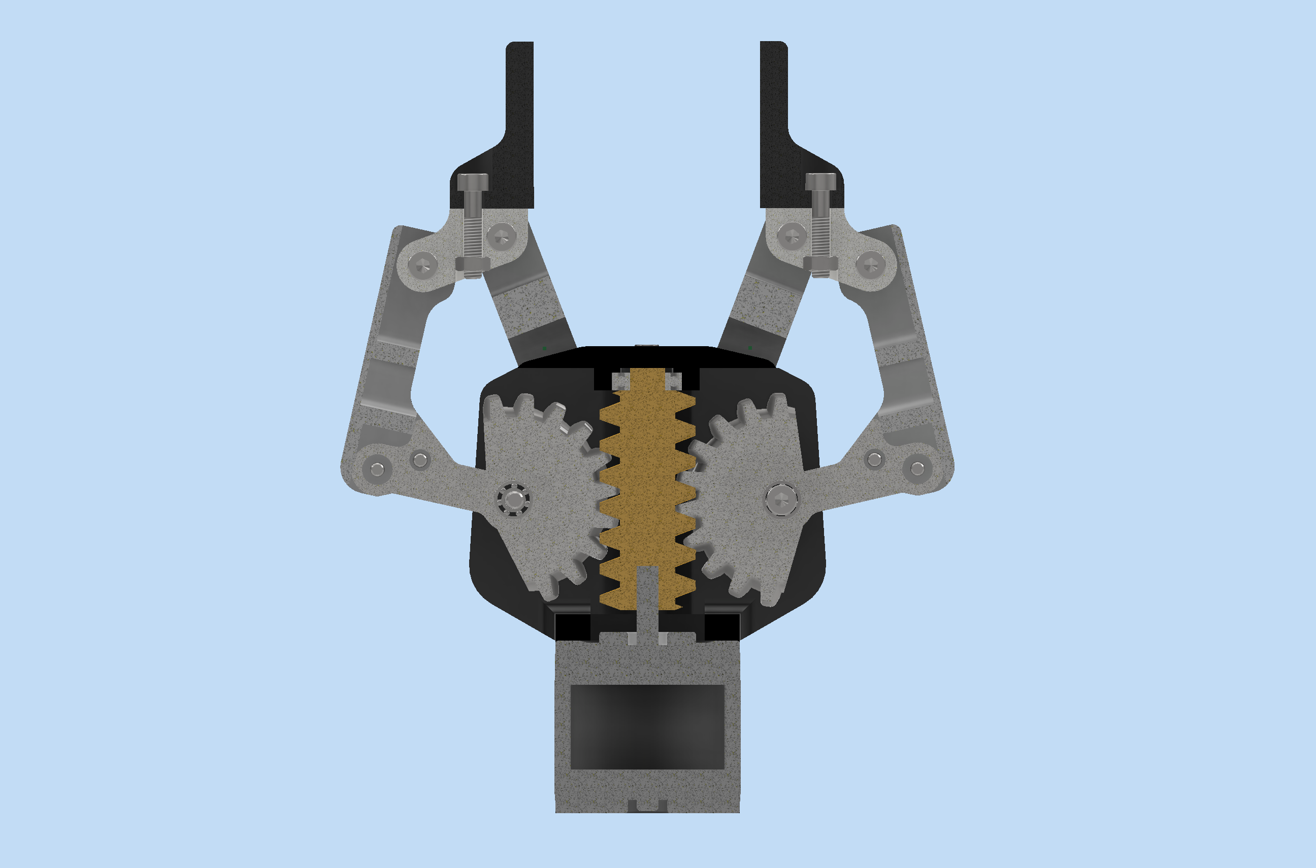 NEMA+17电机蜗轮传动双爪夹爪  STP格式