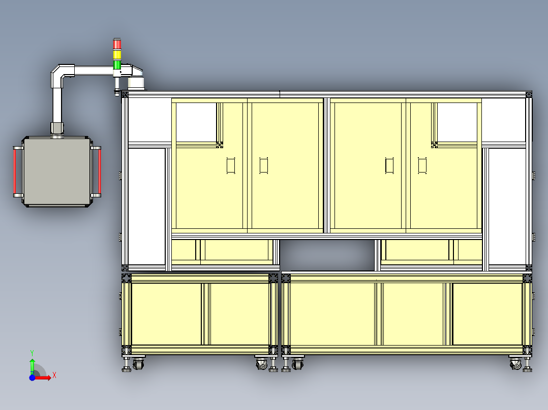 大型自动化装配设备工作房设计前视图