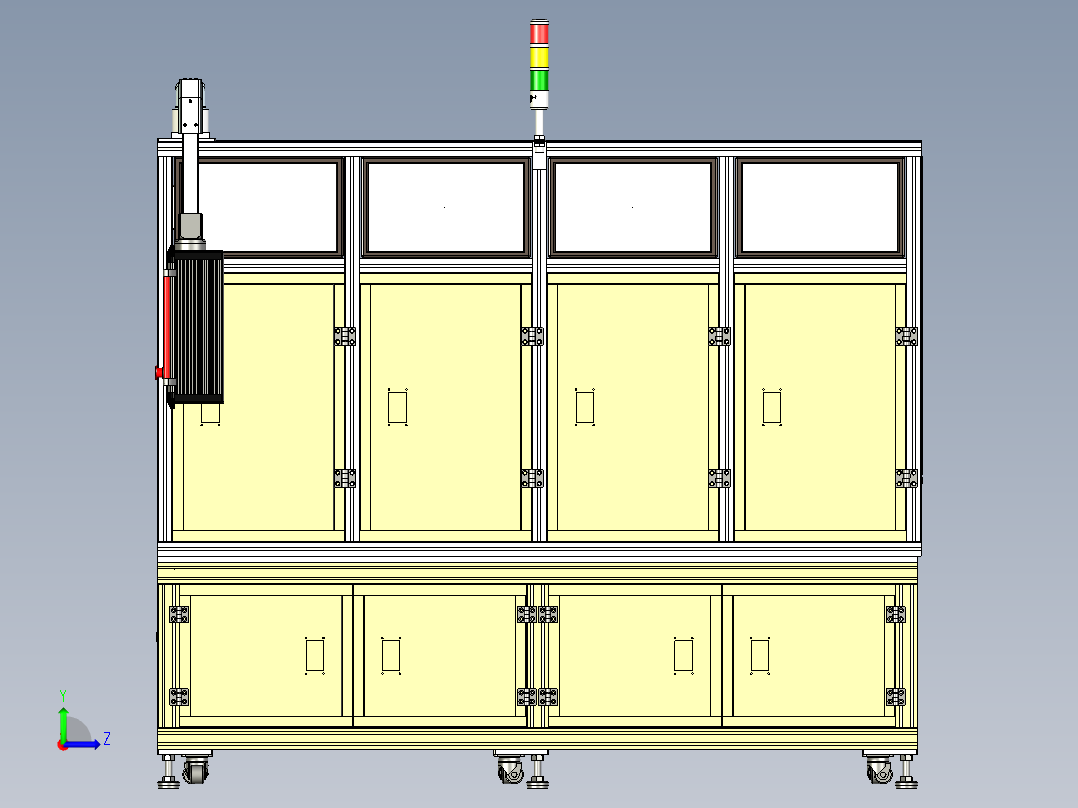 大型自动化装配设备工作房设计左视图