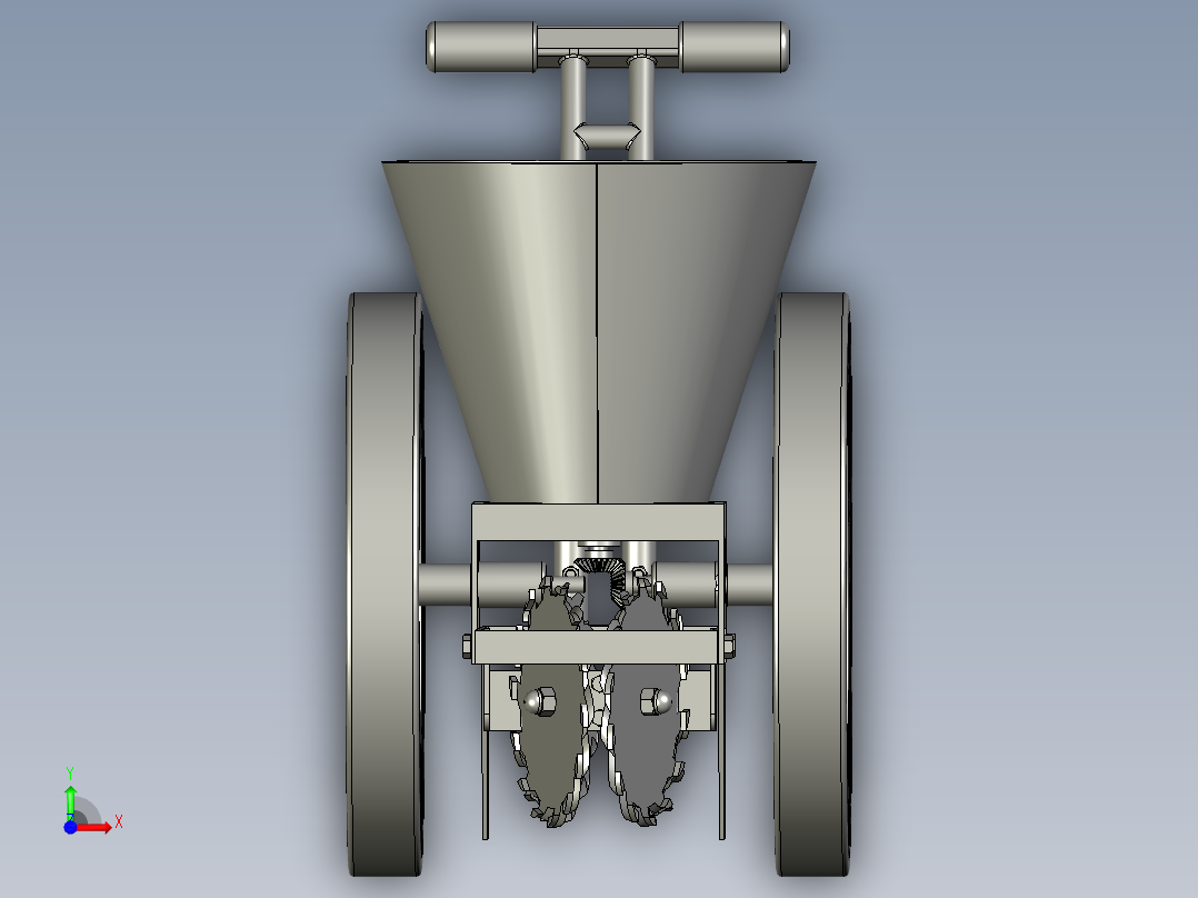 撒播牧草播种机前视图